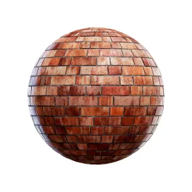 Dirty red brick wall
